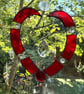 Stained Glass and Wire Heart Suncatcher - Handmade - red - Image 7