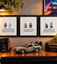 Back to the Future Framed LEGO Minifigures - Choose I II or III - Movie Gift