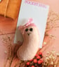Hand sewn 'jelly bean' pocket hug and pocket hug card,letterbox gift (pale pink)