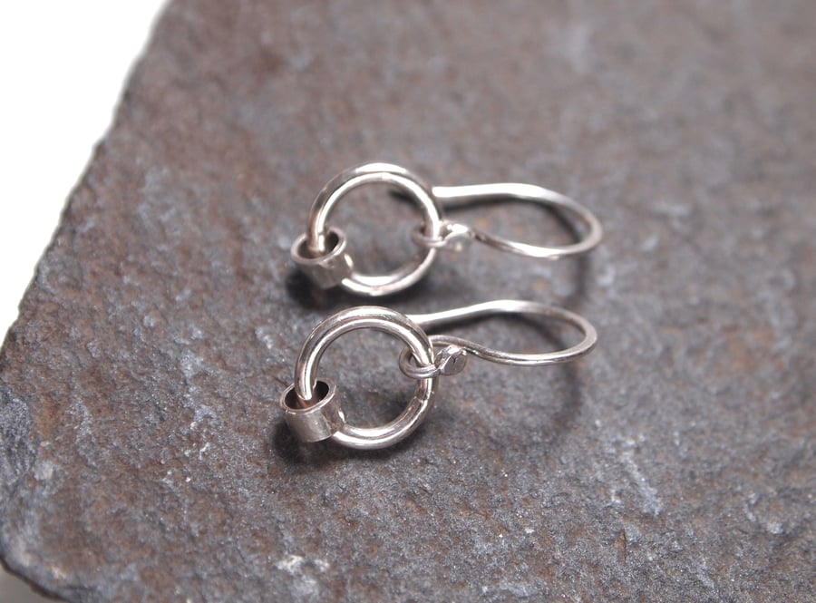 Hoops, Sterling silver ring hoop earrings