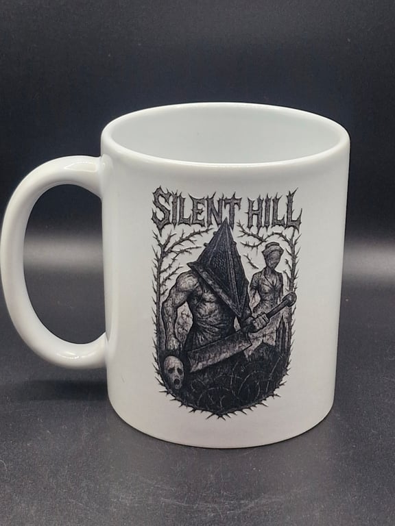 New Silent Hill Mug Pyramid Head Nurse Horror Movie Gaming Fan Art
