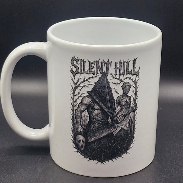 New Silent Hill Mug Pyramid Head Nurse Horror Movie Gaming Fan Art