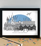 Speke Liverpool Skyline Art Print - Image 3