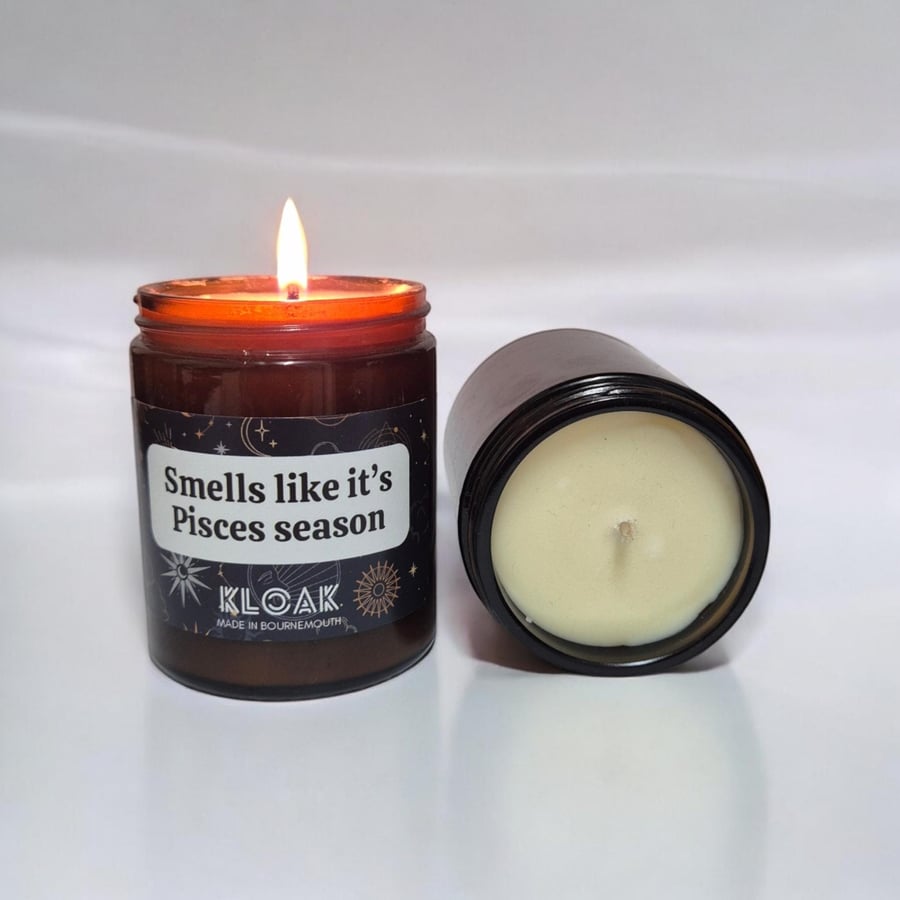 Pisces Season Candle: Natural Soy Wax Astrology Gift