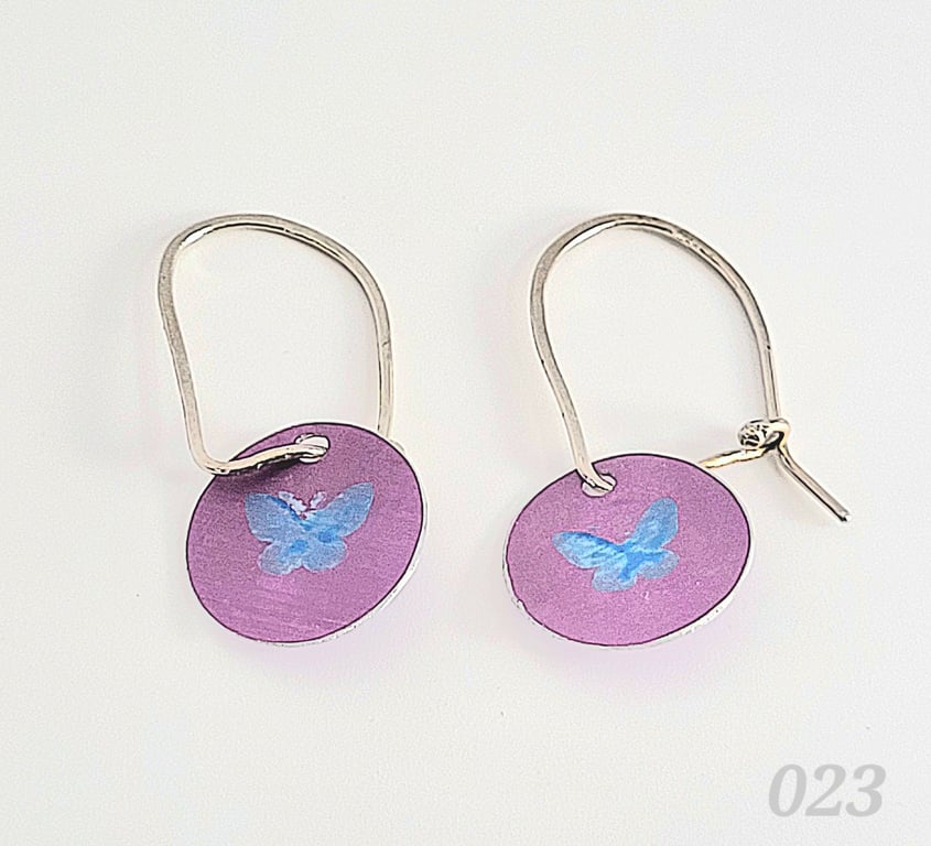 023 - Handmade Aluminium and Silver Reversible Earrings