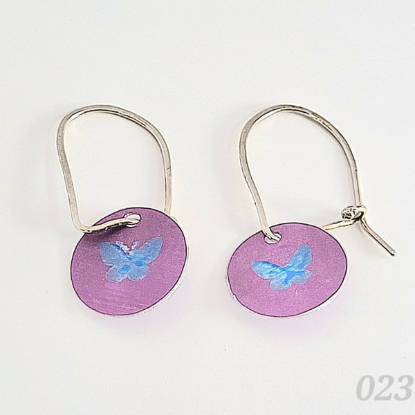 023 - Handmade Aluminium and Silver Reversible Earrings