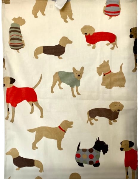 Dog Print, Large Cotton Tea Towel