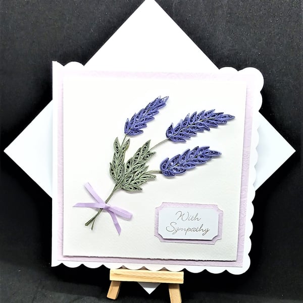 Beautiful quilled lavender with sympathy card