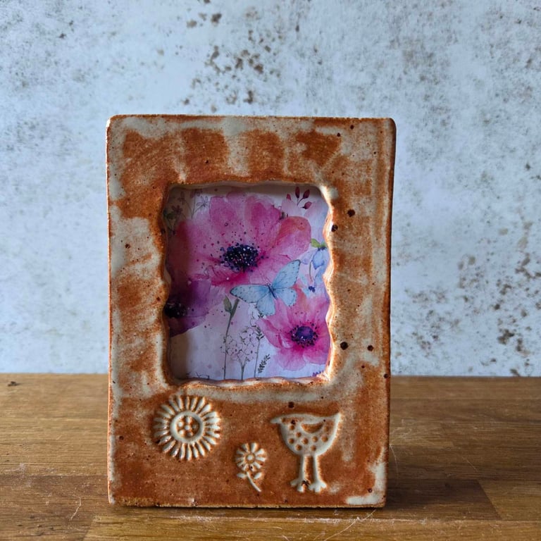 Handmade Freestanding Ceramic Picture Photo Frame SECONDS