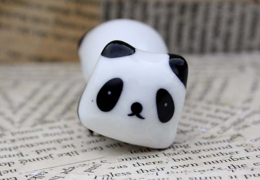 Lying Down Panda 3D Panda Statement Brooch