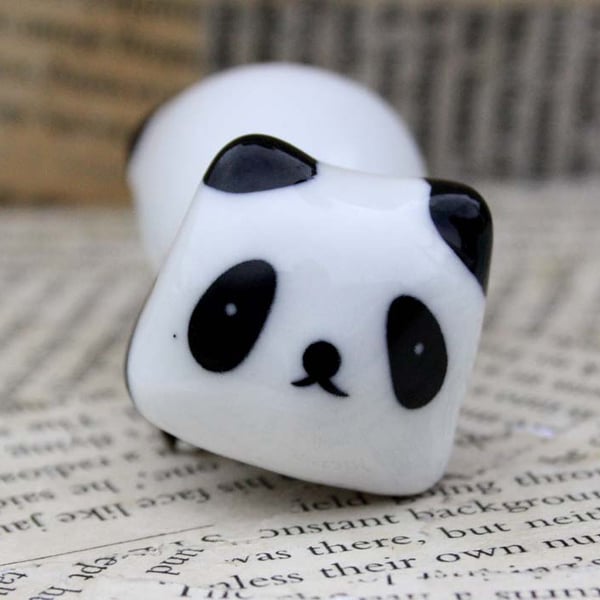 Lying Down Panda 3D Panda Statement Brooch