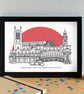 Leamington Spa Skyline Art Print - Image 3