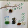 Garden design greeting card made with Cornish beach finds 