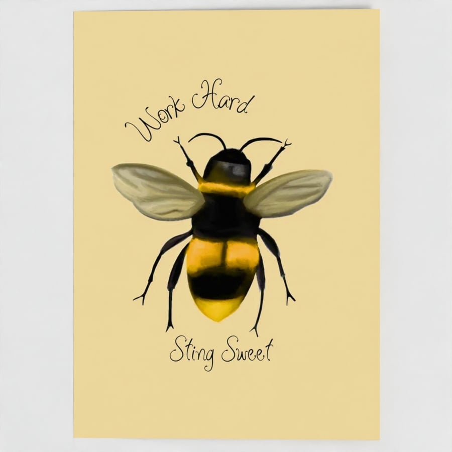 Sting Sweet Greeting Card - 7x5" -  Personalised Optional