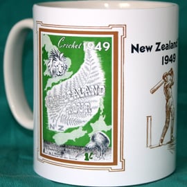 Cricket mug 1949 New Zealand tour vintage design mug