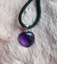 Faceted amethyst heart on black cord or sterling silver chain - Image 2