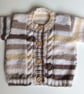 Baby cardigan hand knit neutral shades 3-6 months - Image 2