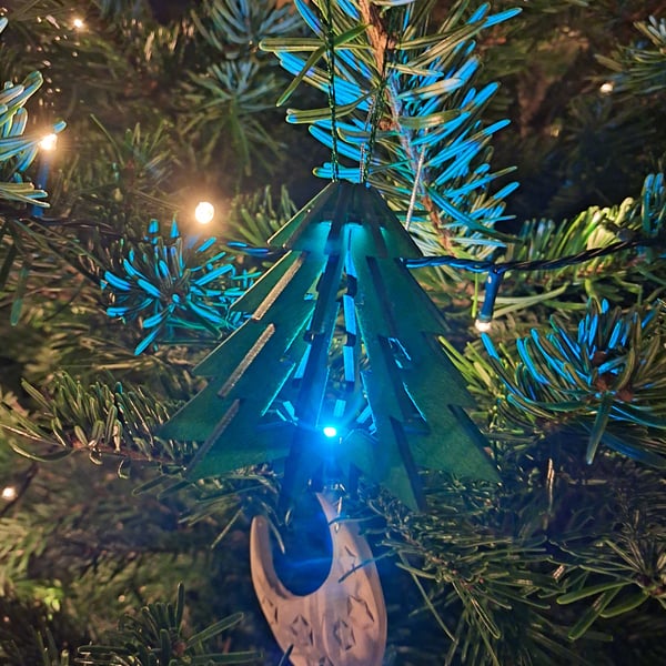 Xmas Tree shaped Bauble with Light.
