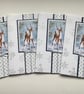  CHRISTMAS CARDS,( pack of 4, large ) Deer . Nature . Traditional. Red, gold. - Image 3
