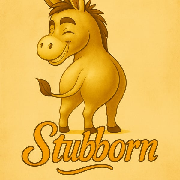 Funny Donkey Poster Cartoon Style Wall Art