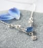 Sterling silver flower necklace with kyanite, dainty gemstone necklace - Image 8