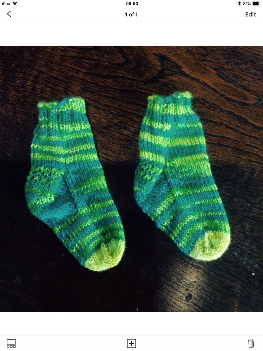 Blue Green Hand Knit Baby Socks