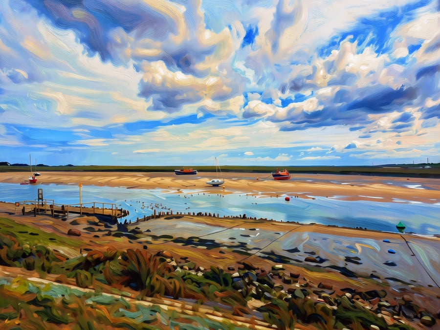 A4 Print Wells-Next-The-Sea North Norfolk Old Life Boats 