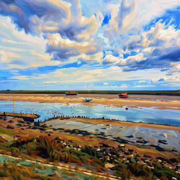 A4 Print Wells-Next-The-Sea North Norfolk Old Life Boats 