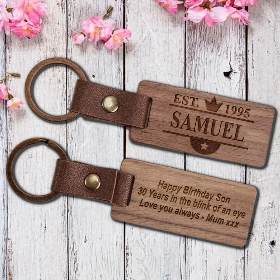 30th Birthday Gift - Personalised Keyring - for Son Brother Uncle Husband Him
