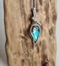 Natural Blue Labradorite & 925 Silver Necklace Pendant Gift Crystal Jewellery - Image 10