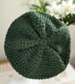 Forest Green Slouchy Boho Crochet Woollen Beret - Image 2
