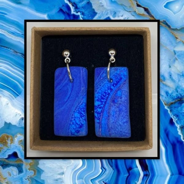Agate inspired lightweight clay earrings