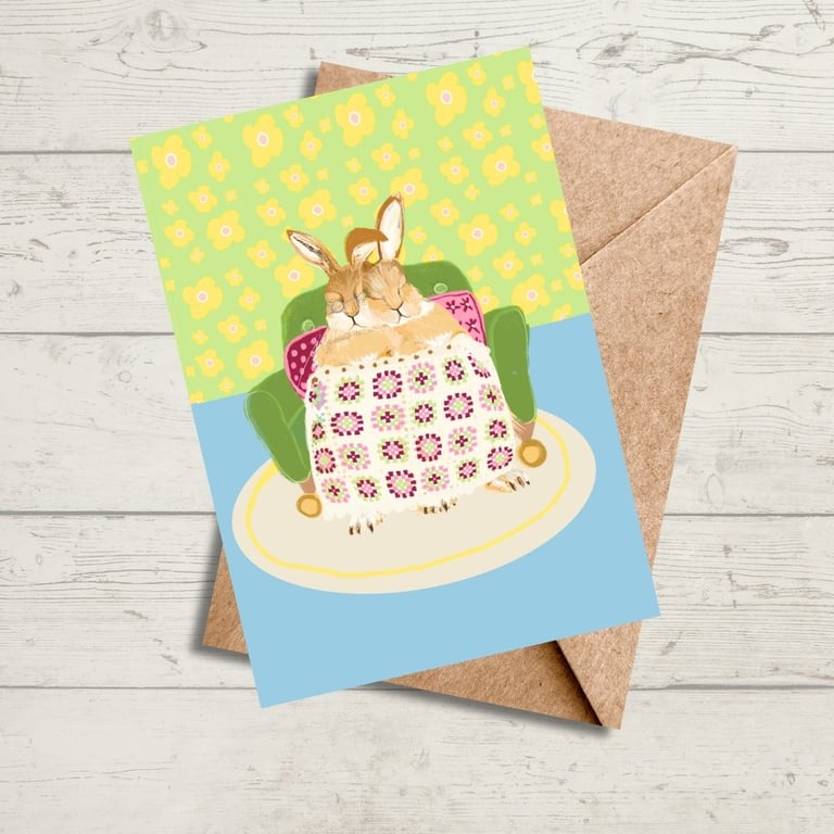 Anniversary Wedding Engagement Cute Hares Card