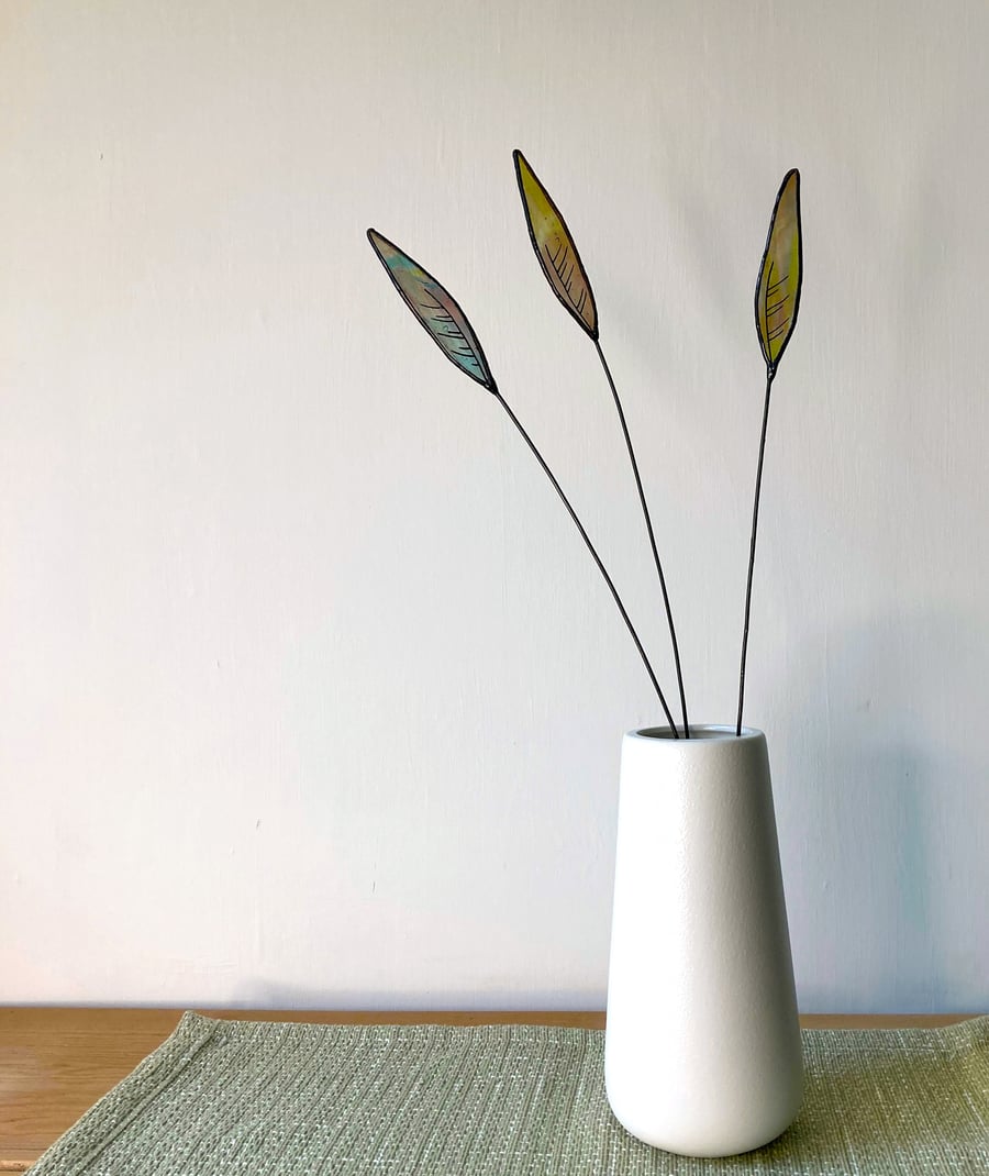 Stained Glass Pampas Wildflowers, Everlasting Handmade Wild Flower