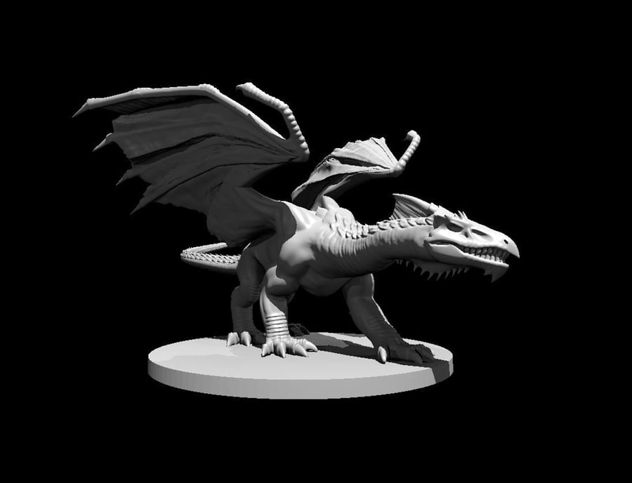 Young White Dragon - 3D Printed Resin DnD Pathfinder Figure Mini Miniature