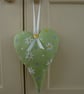   SALE    Green Spotty Heart With Embroidered Flower Detail - Image 2