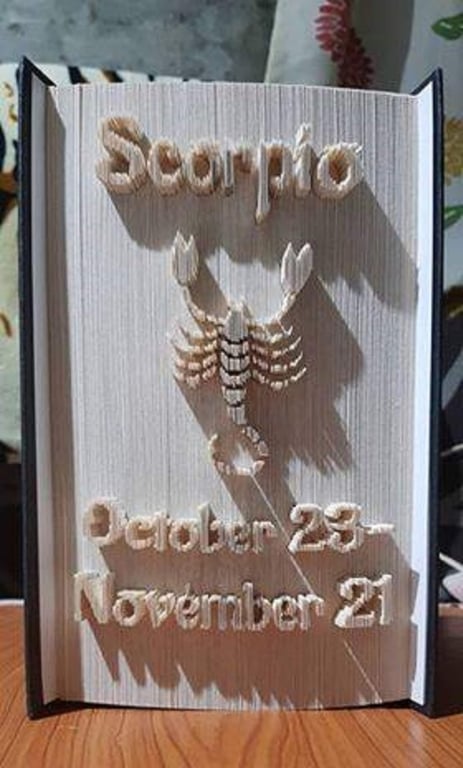 SCORPIO, Zodiac Sign CUT & FOLD Book folding Pattern - EMAILED PDF PATTERN