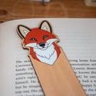 Hand painted Fox Bookmark – Laser Cut Plywood Charm