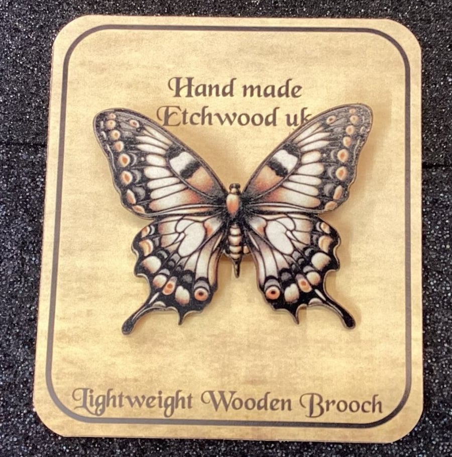 White speckled Butterfly Brooch.