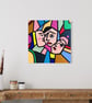 Abstract, multicolored acrylic painting, cubism, modern art - Image 2