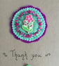 Hand Embroidered Flower Card  - Image 1