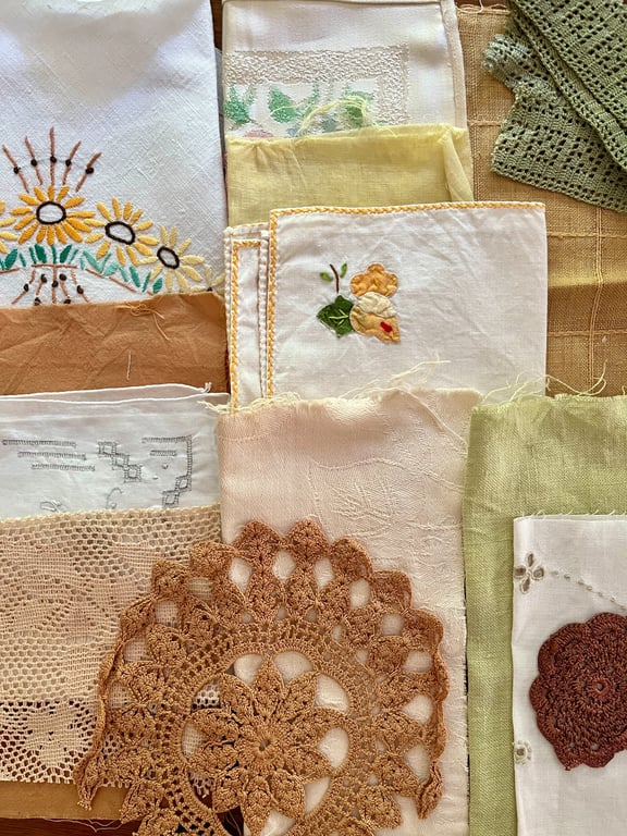 No.4 Curated Vintage and Plant-Dyed Textile Fabric Inspiration Pack 