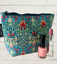 Cosmetics bags blue retro bird print