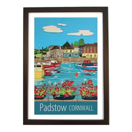 Padstow Cornwall travel poster print