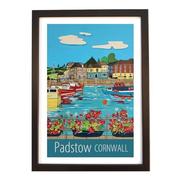 Padstow Cornwall travel poster print