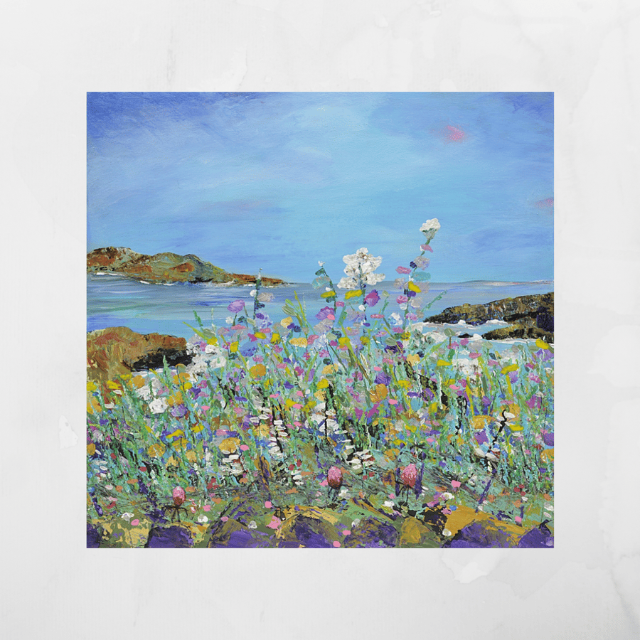 An Acrylic Painting of the Machair. Scotland. Ready to hang.
