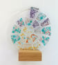 Fused glass ammonite, multicoloured ammonite ornament, glass art, beach gift. 