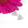 Iris flower sterling silver stud earrings
