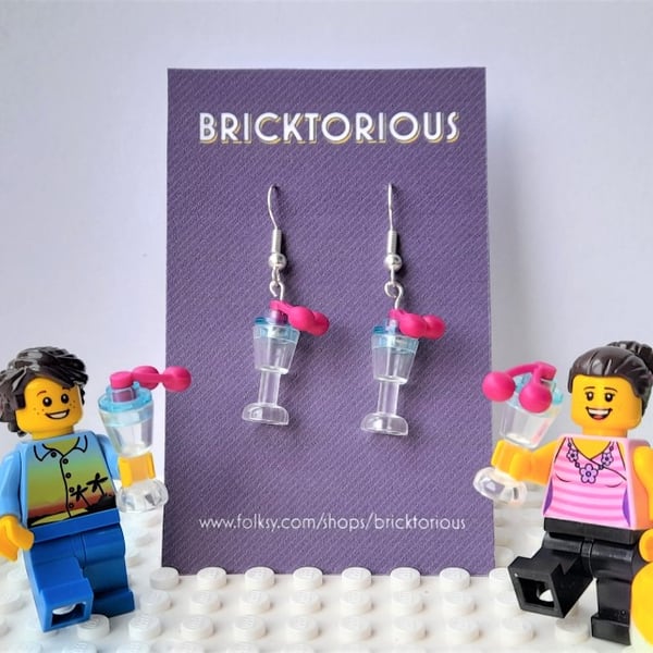 Lego Cocktail Earrings FREE UK POSTAGE