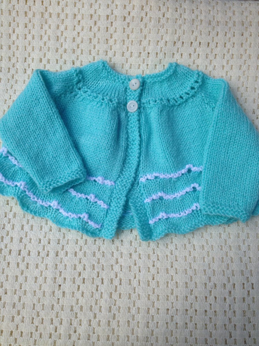 Mint green newborn matinee cardigan SALE 50%